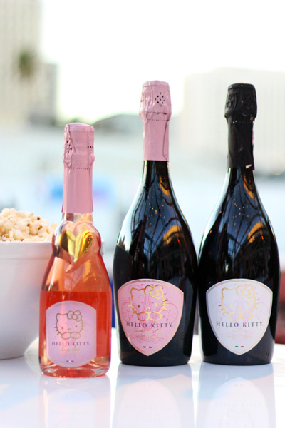 Hello Kitty champagne and rose bottles