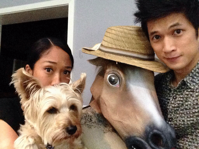 Harry Shum Jr., Shelby Rabara and a horse